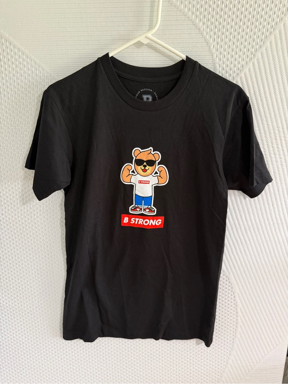 B Strong Black Men's Graphic Tee with 'the Bear Print
